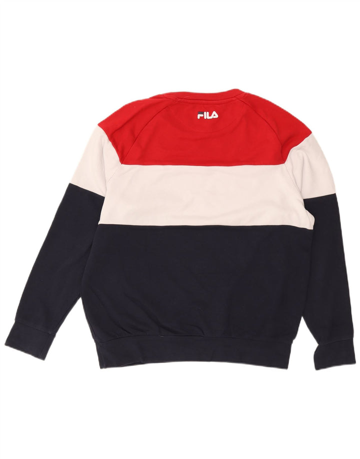 Fila Mens Graphic Sweatshirt Jumper UK 14 Medium Multicoloured Colourblock