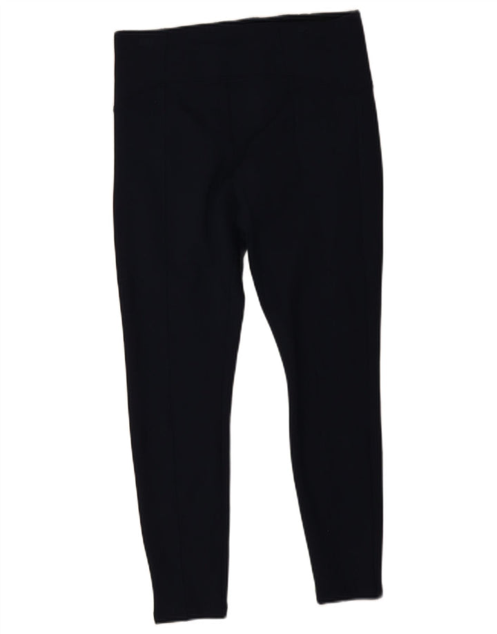 Marks & Spencer Womens Crop Leggings UK 12 Medium Navy Blue Viscose