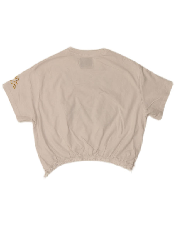 T-shirt corta con grafica Kappa per ragazze 13-14 anni in cotone bianco