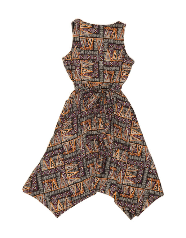 FAT FACE Womens Sleeveless Maxi Dress UK 12 Medium Multicoloured Geometric