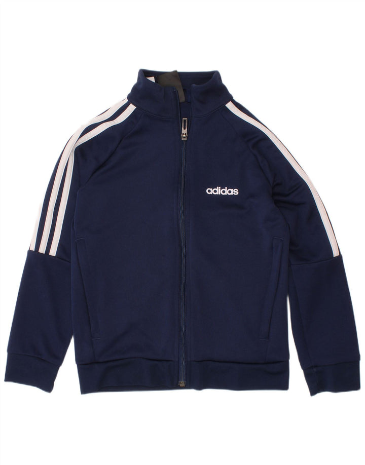 Jachetă de trening Climalite ADIDAS pentru băieți 7-8 ani, poliester bleumarin