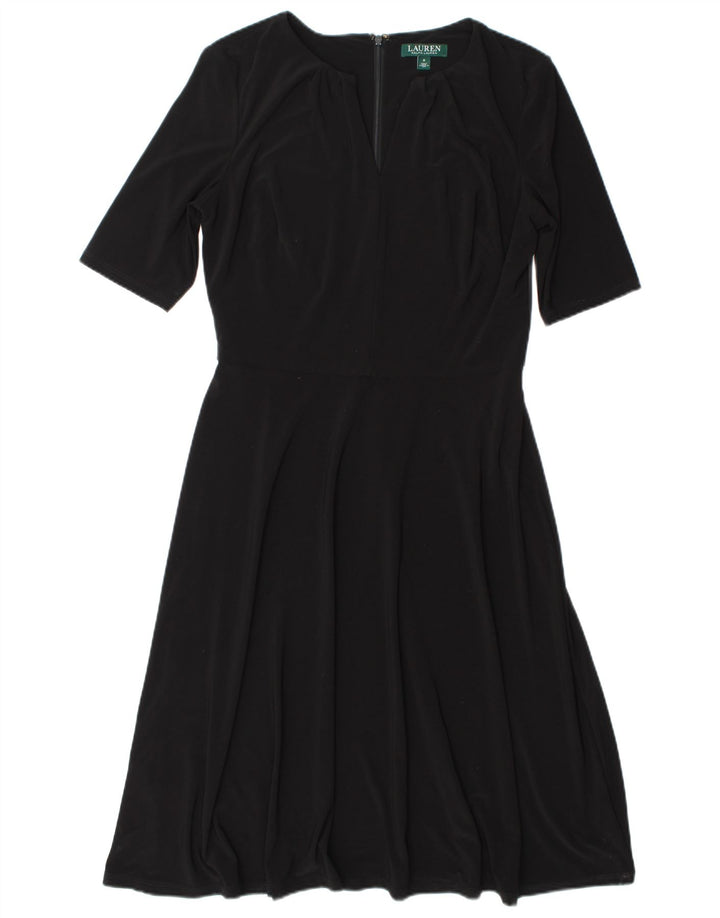 Ralph Lauren Womens A-Line Dress US 8 Medium Black Polyester