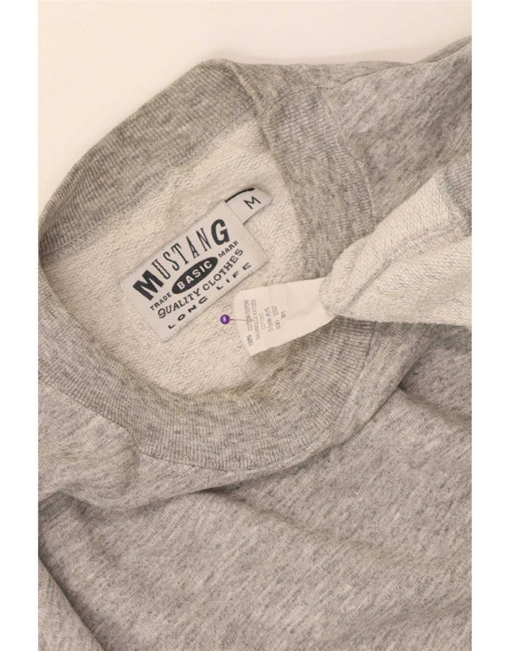 Mustang Mens Sweatshirt Jumper Medium Grey Flecked Cotton
