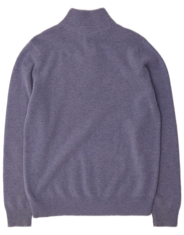 Crew Clothing Mens Button Neck Jumper Sweater Medium Blue Wool