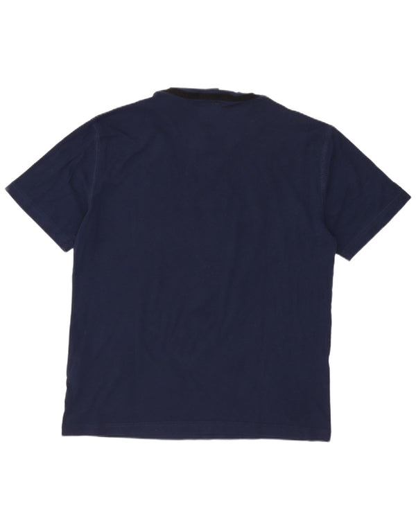 Emporio Armani Damen Grafik T-Shirt Top UK 16 Large Marineblau Baumwolle