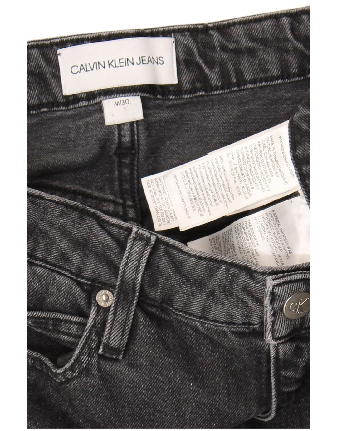 Calvin Klein Womens Denim Skirt W30 Medium  Grey Cotton