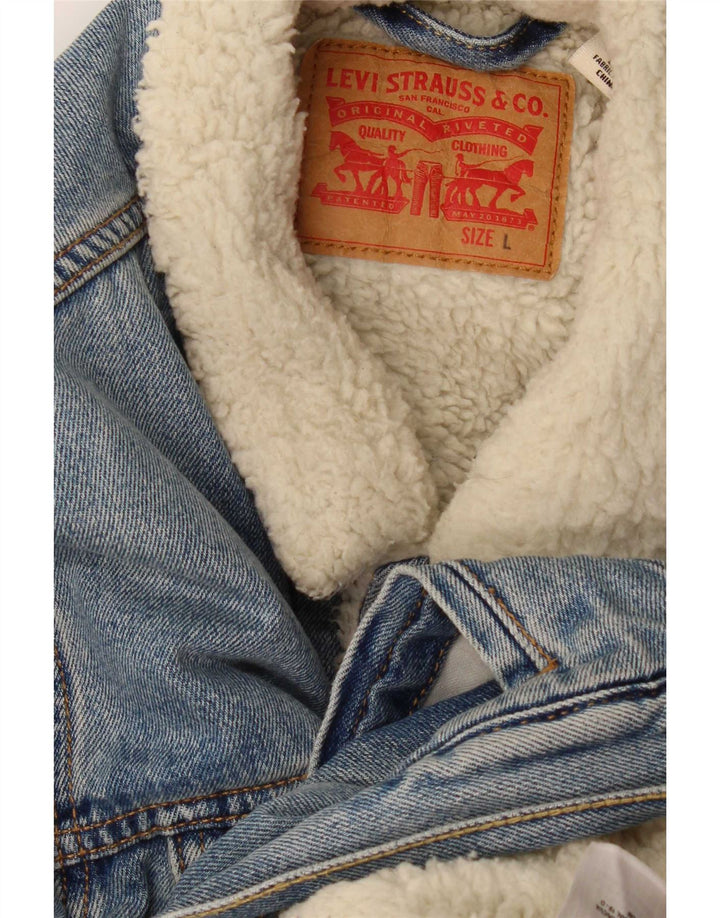 Męska kurtka dżinsowa Levi's Sherpa UK 40, duża niebieska