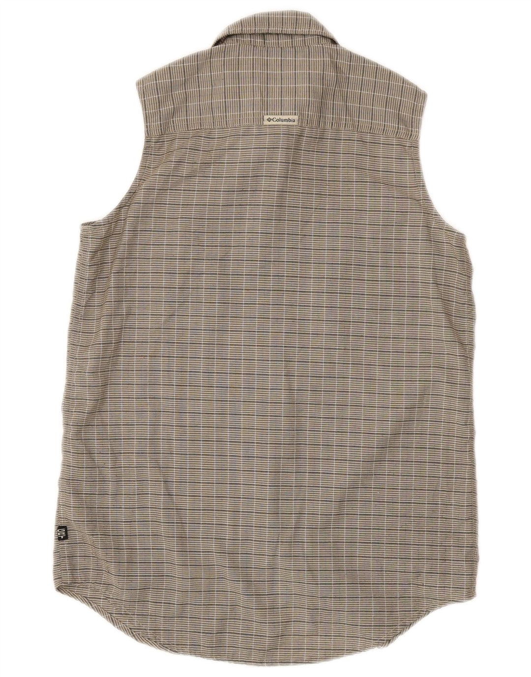 COLUMBIA Womens Sleeveless Shirt XS Grey Check Polyester