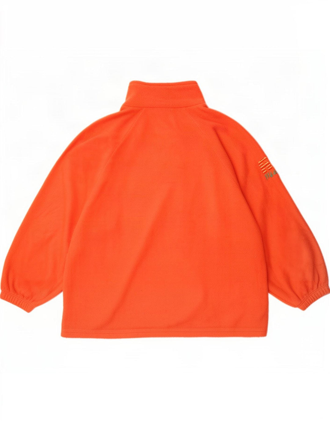 Vintage Mens Graphic Zip Neck Fleece Jumper Medium Orange Geometric