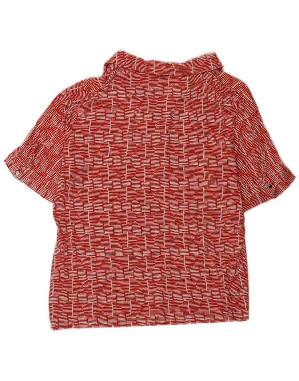 Krizia Damen Poloshirt UK 24 4XL Rote geometrische Viskose