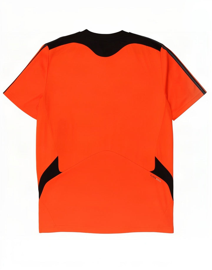Adidas Mens Climacool T-Shirt Top Medium Orange Colourblock Polyester