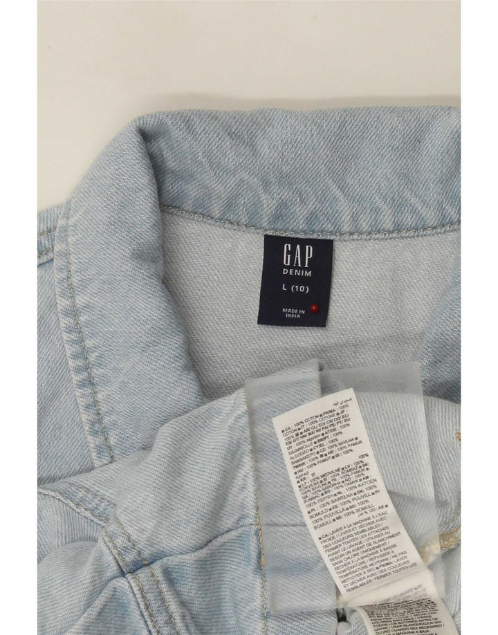 Gap Girls Denim Playsuit 9-10 Years Large Blue Cotton