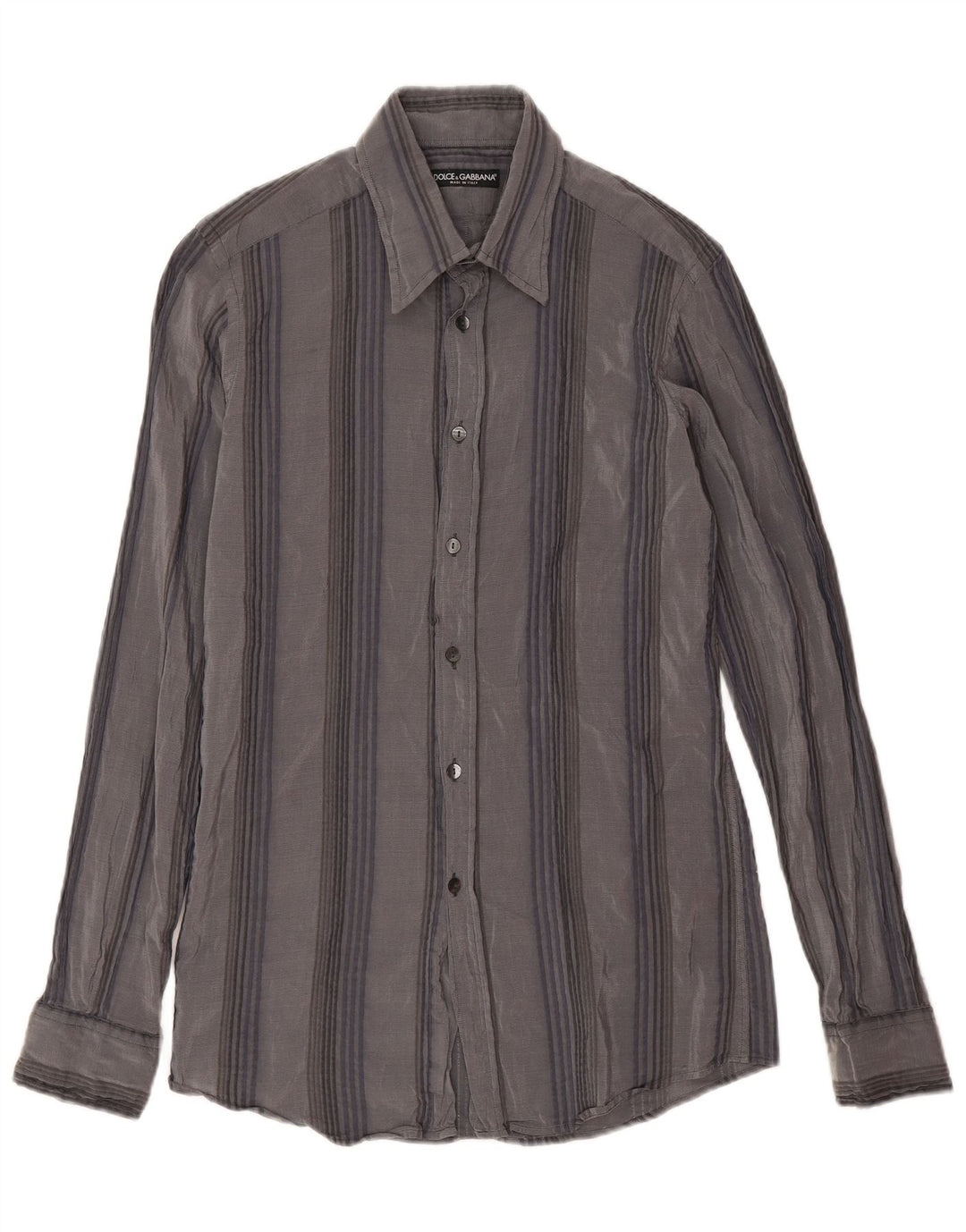 Dolce & Gabbana Herrenhemd, Größe 16 41, groß, grau gestreift