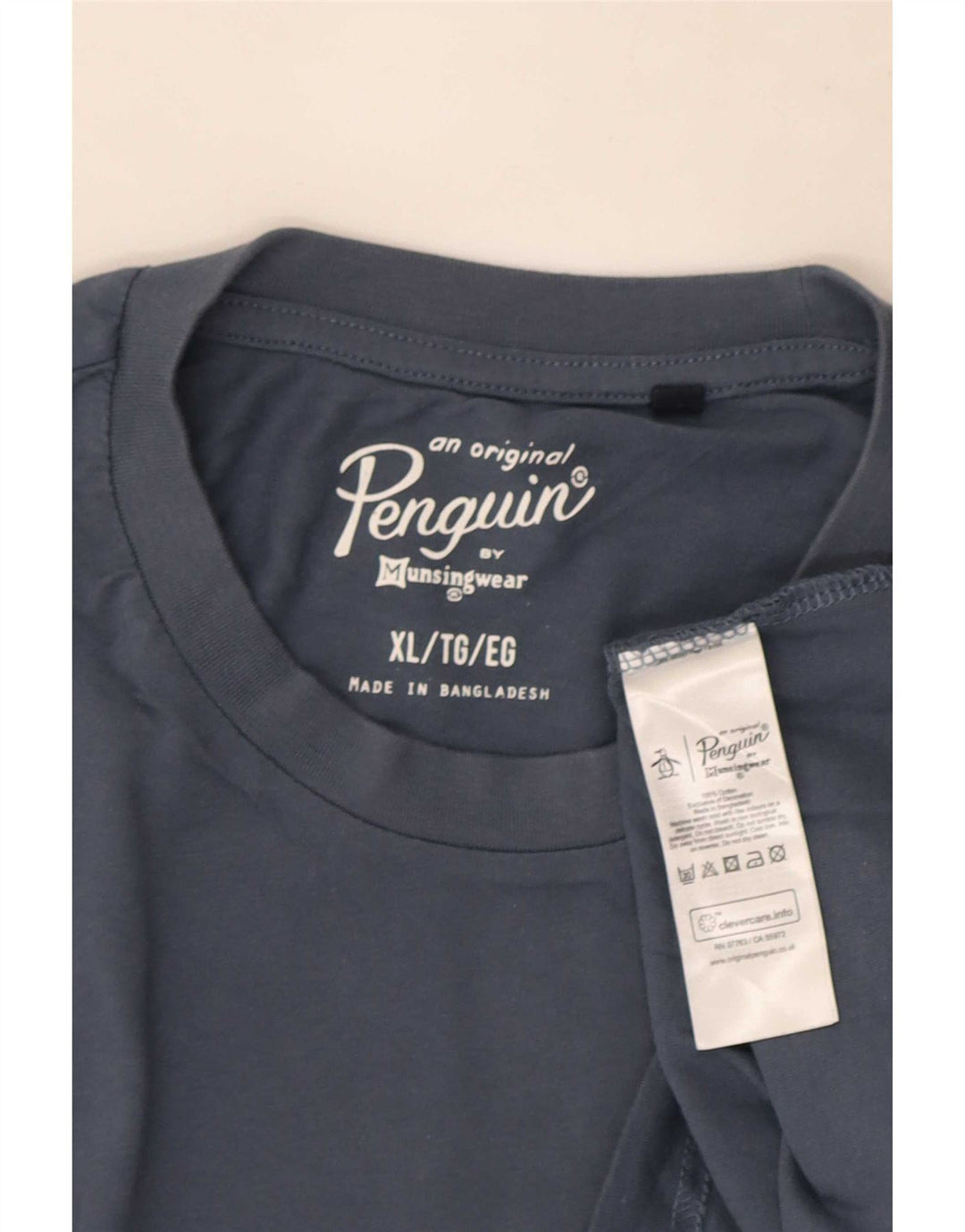 Penguin Mens Top Long Sleeve XL Navy Blue Cotton