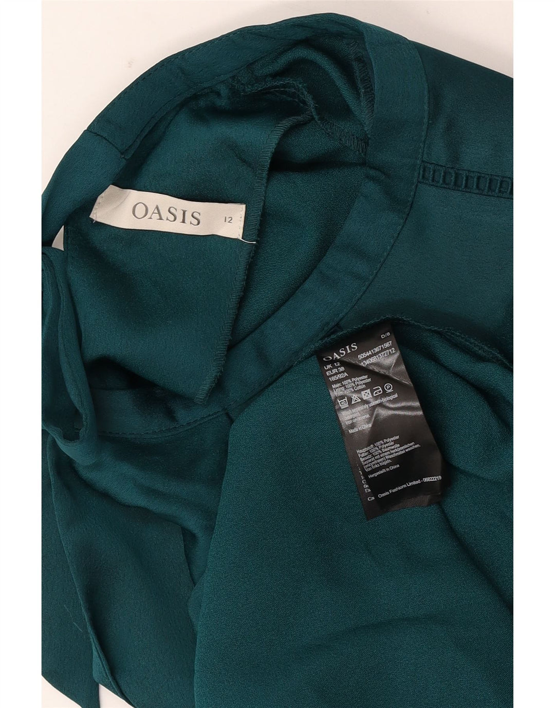 Oasis Dame A-Line Kjole UK 12 Medium Green Polyester