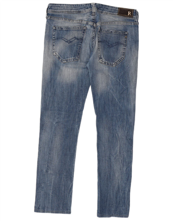 REPLAY Femme Jean Slim Effet Déchiré W32 L29 Bleu