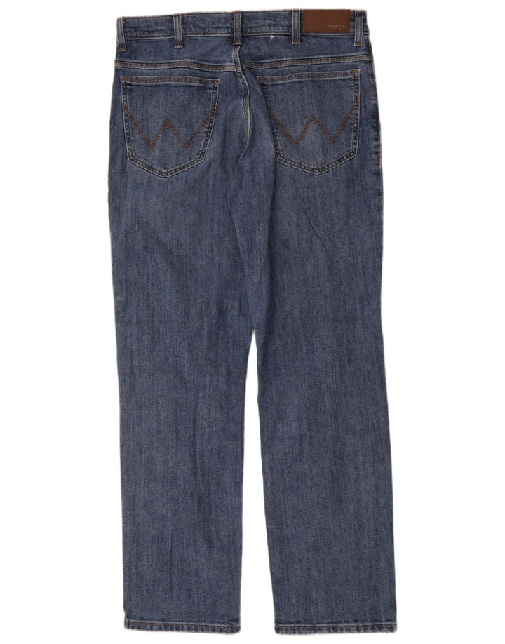 Wrangler Mens Straight Jeans W35 L32 Blue Cotton