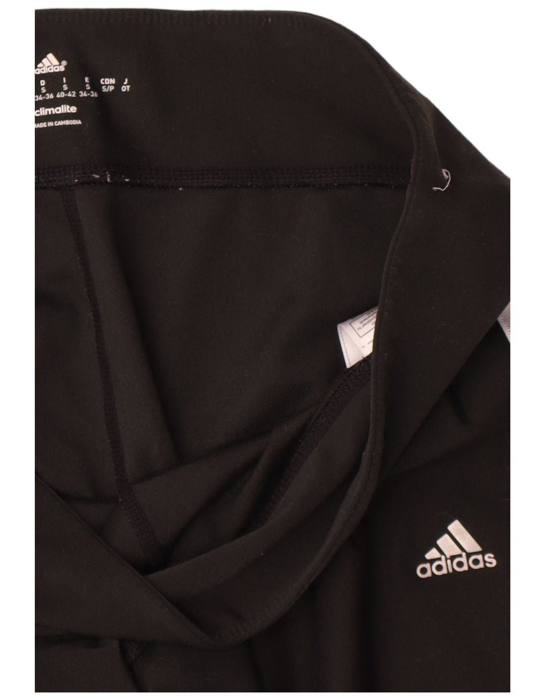 Leggings corti da donna Adidas UK 8 piccoli poliestere nero