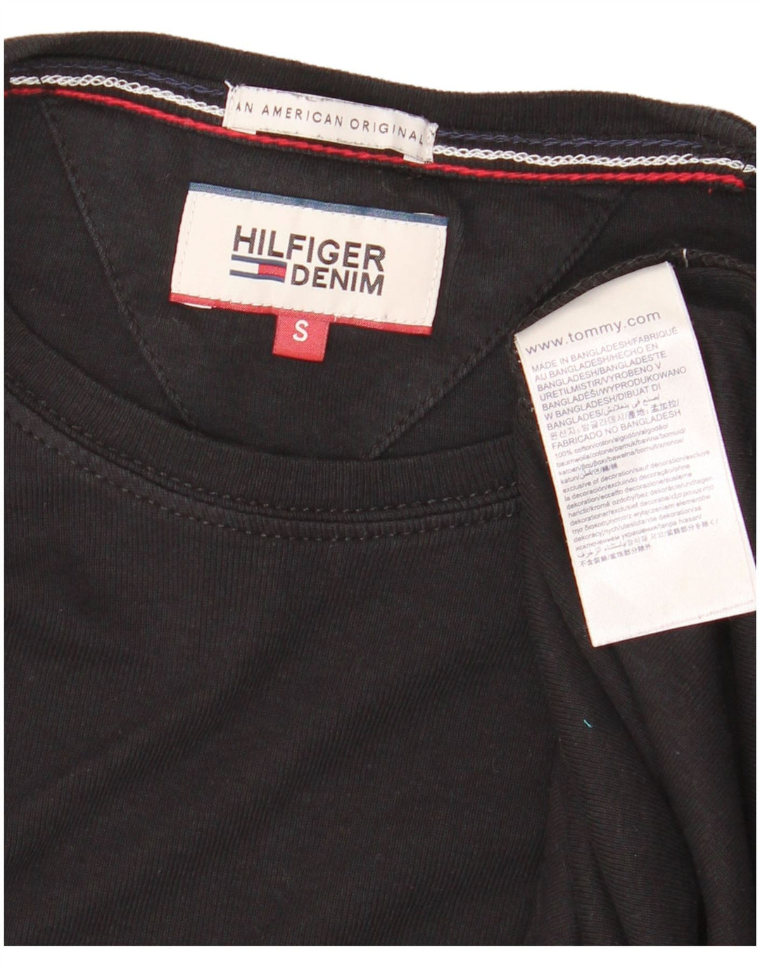 TOMMY HILFIGER Mens Top Long Sleeve Small Black Cotton