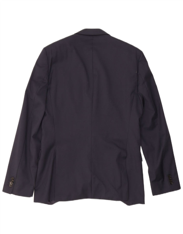 Hugo Boss Herre 2-knaps blazerjakke US 40 Large Navy Blue Virgin Wool