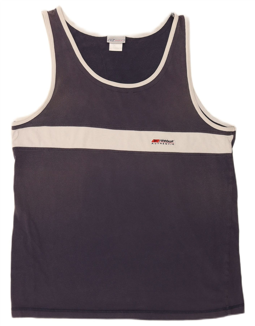 Reebok Mens Vest Top XL Navy Blue Colourblock Cotton