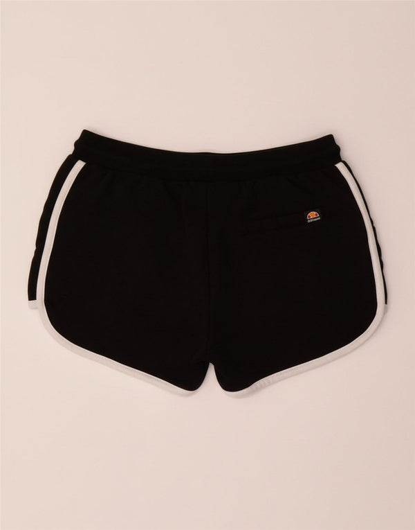 ELLESSE Girls Sport Shorts 13-14 Years  Black Cotton