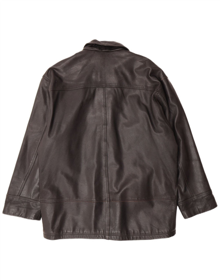 ROUTE 66 Mens Leather Jacket UK 42 XL Black Leather