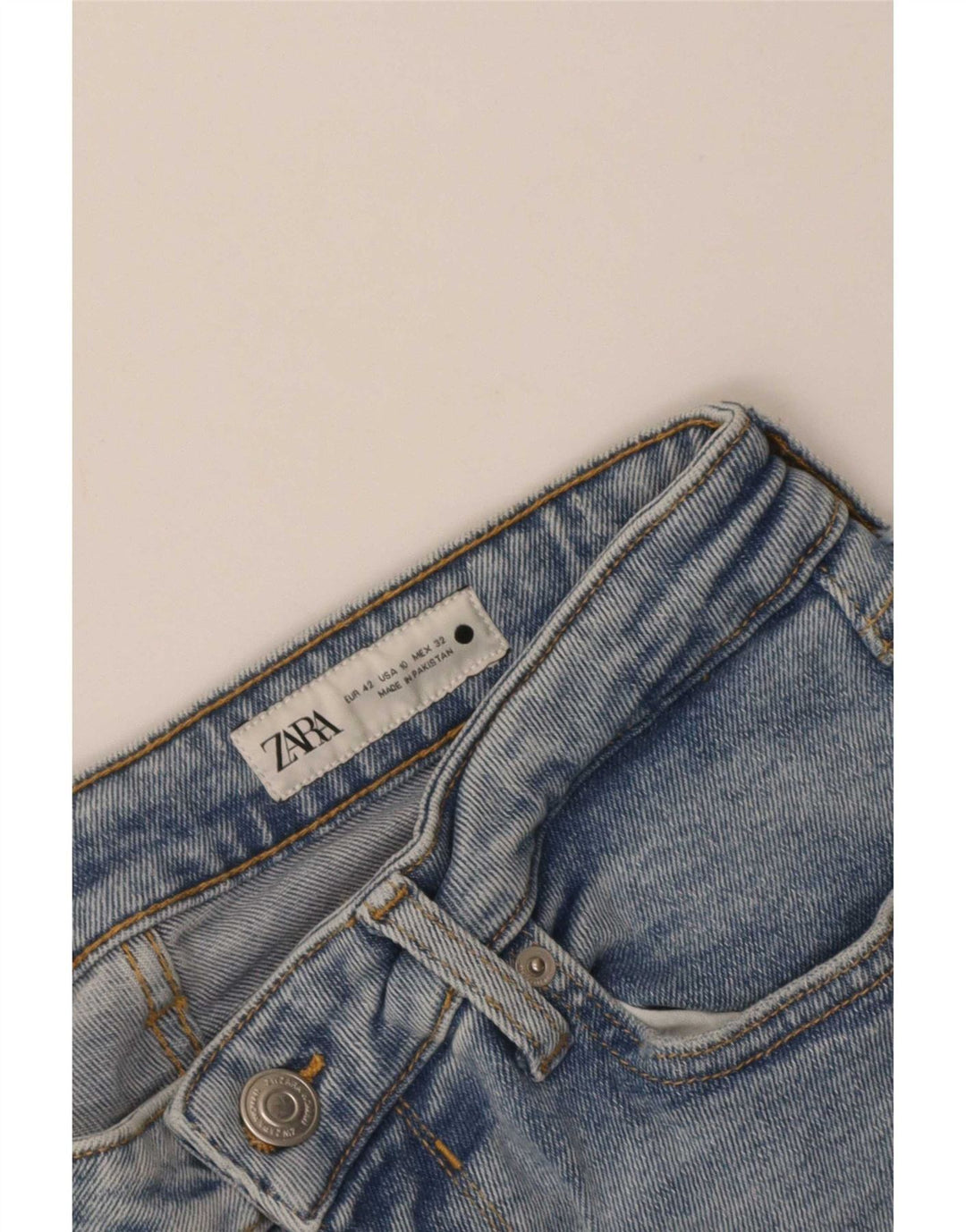 Zara Dame Cropped Jeans EU 42 Large W32 L24 Blå