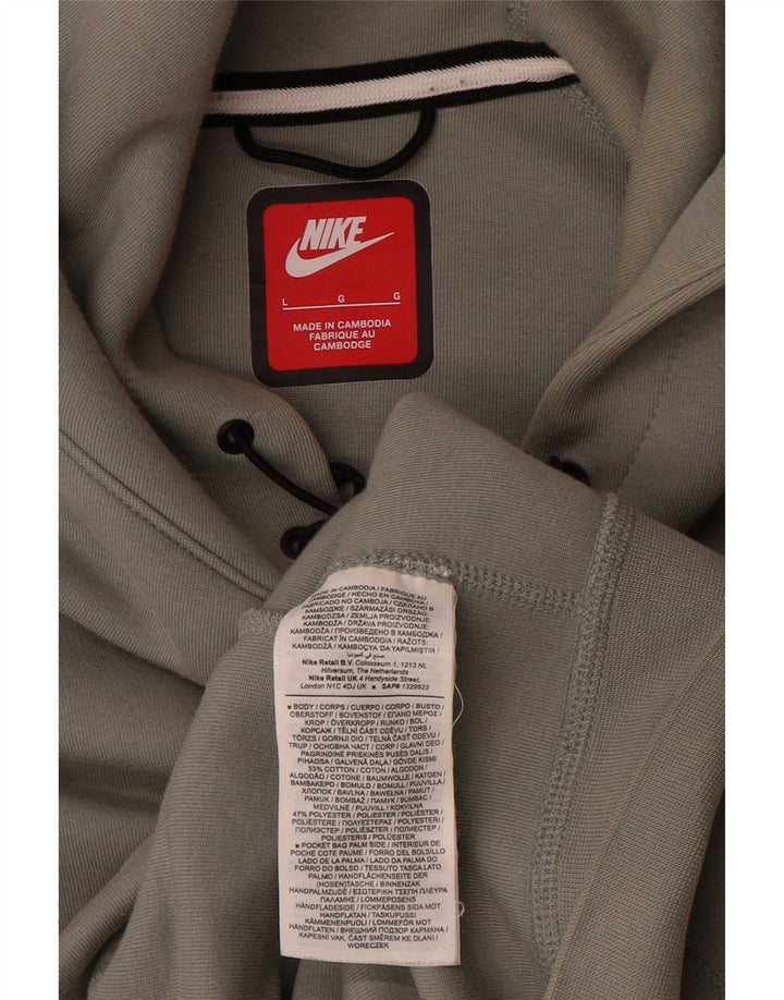 Nike Mens Hoodie Jumper Large Green Cotton