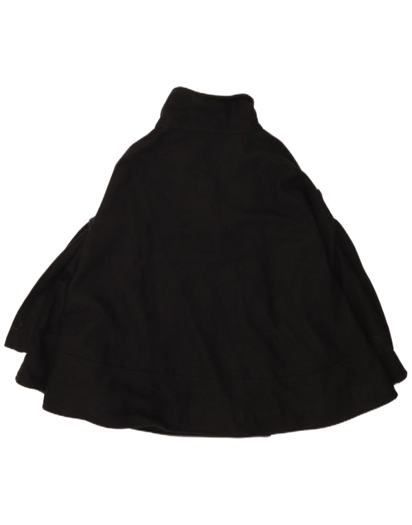 Zara Womens Double Breasted Cape Coat UK 16 Large Black