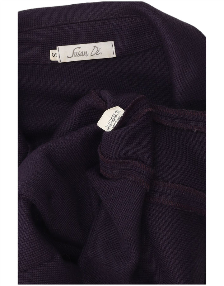 Vintage Womens Knit 2 Button Blazer Jacket UK 10 Small Purple Polyester