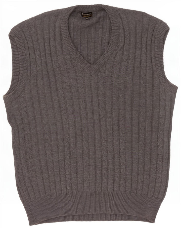 Jockey Mens Vest Tank Top XL Grey Wool