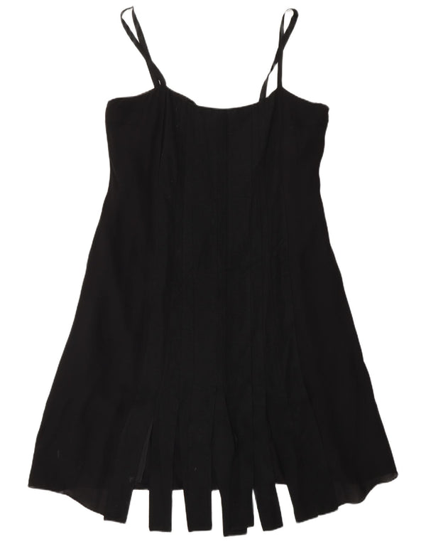 Fenn Wright Manson Dame A-Line Kjole UK 16 Stor Sort Silke