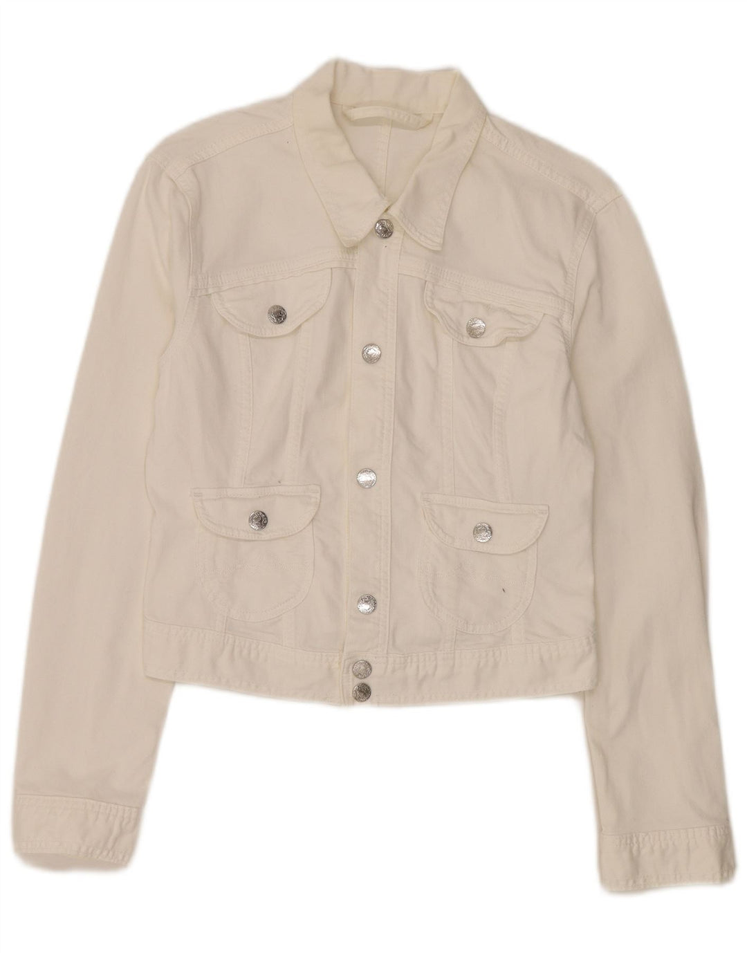 PEPE Jeans Damen Crop Jeansjacke UK 12 Mittelweiße Baumwolle