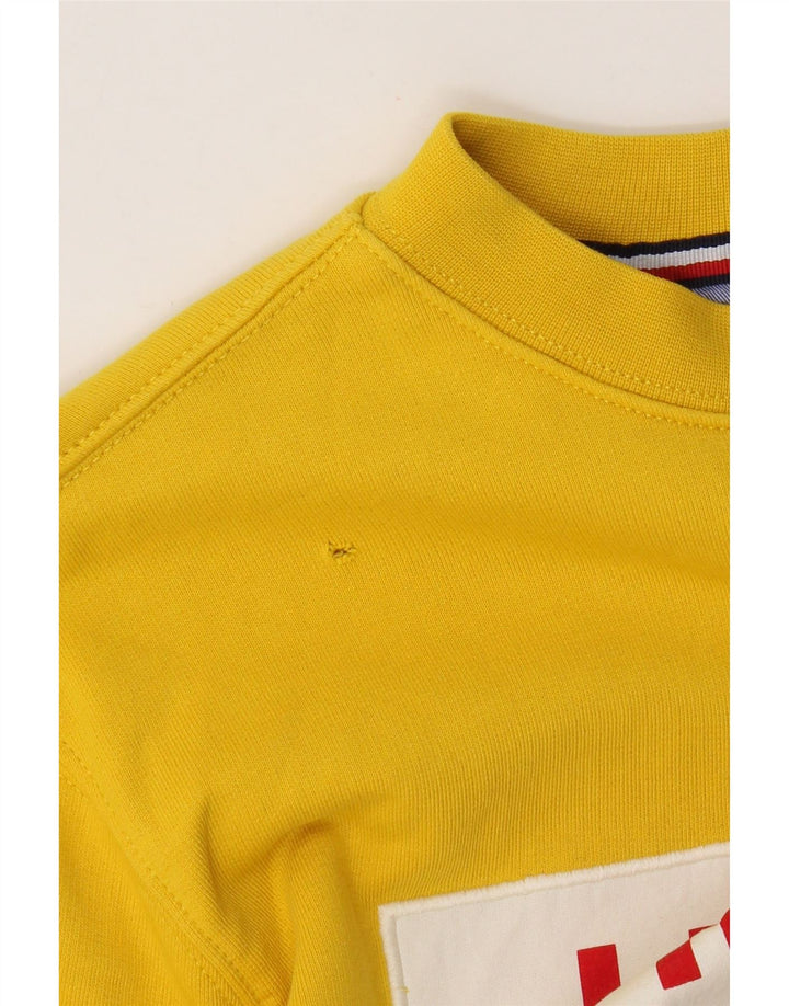 Tommy Hilfiger Mens Graphic Sweatshirt Jumper Medium Yellow Cotton