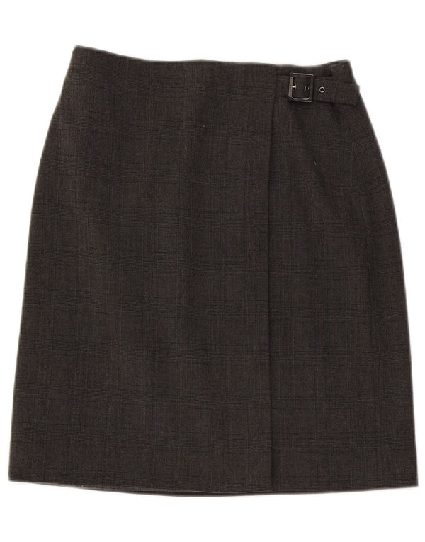 Женская юбка с запахом Armani US 6 Medium W28 Серая клетка из полиэстера