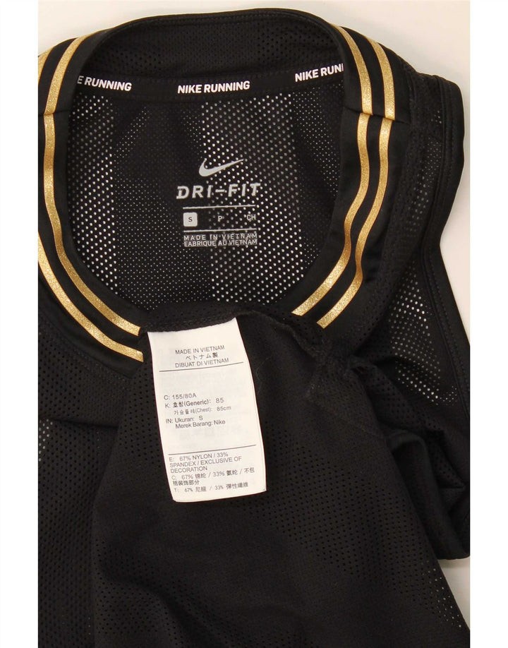 Nike Womens Dri Fit Vest Top UK 10 Small Black Nylon