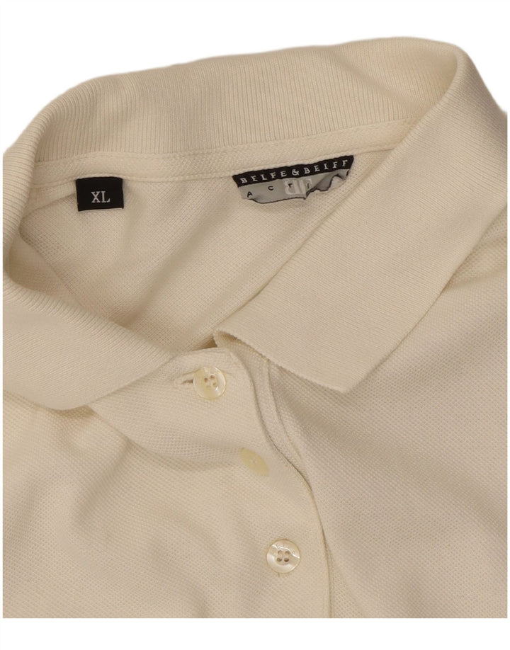 Belfe Womens Sleeveless Polo Shirt XL White Cotton