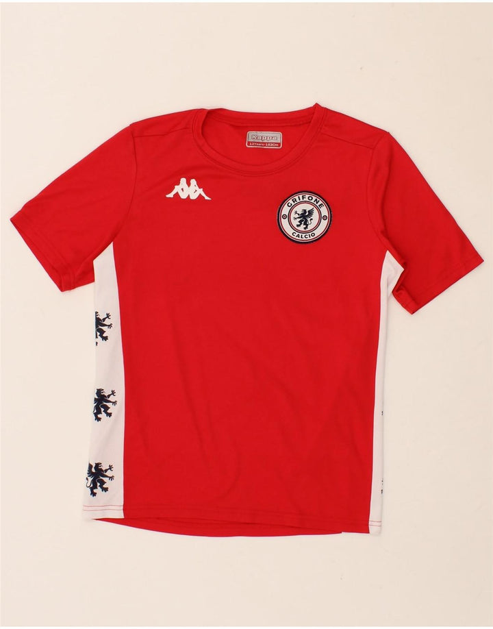 KAPPA Boys Graphic T-Shirt Top 11-12 Years Red Colourblock Polyester Vintage Kappa and Second-Hand Kappa from Messina Hembry 