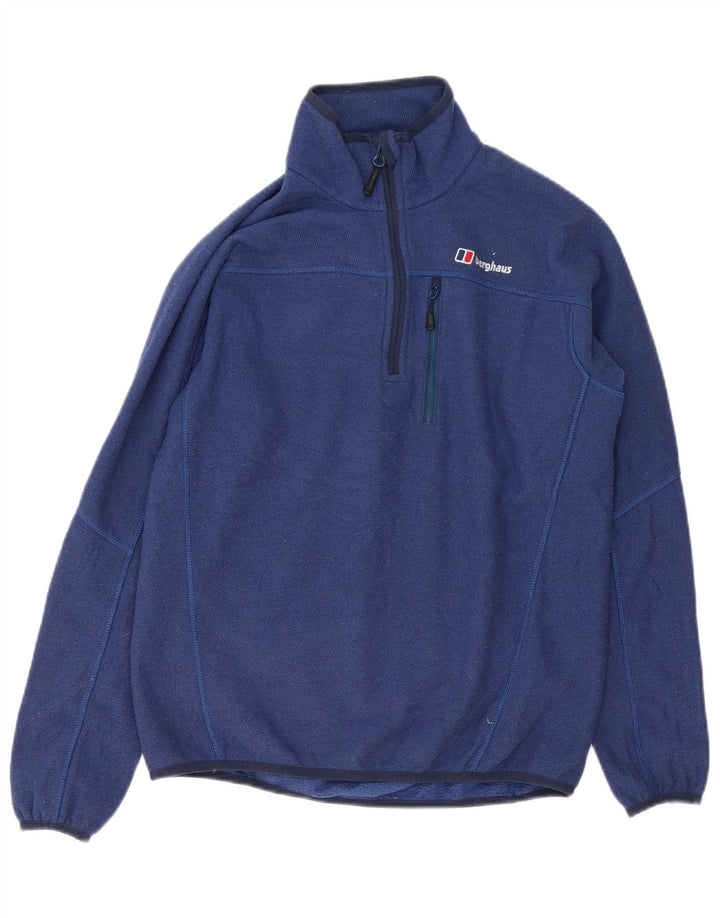 Berghaus Mens Zip Neck Sweatshirt Jumper Small Navy Blue Polyester