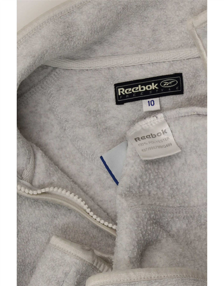 Reebok Damen Fleecejacke UK 10 Small Grau geflecktes Polyester