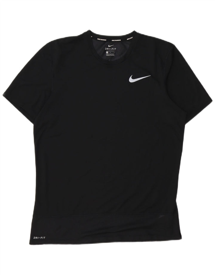 Nike Herren Dri Fit T-Shirt Top Large Schwarz Polyester