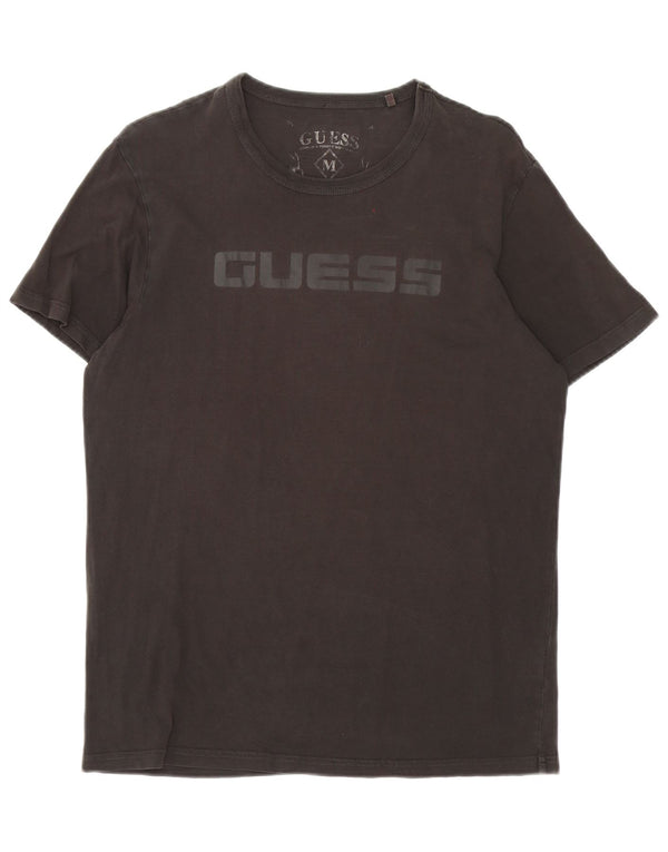 Guess T-shirt grafica da uomo Top in cotone nero medio