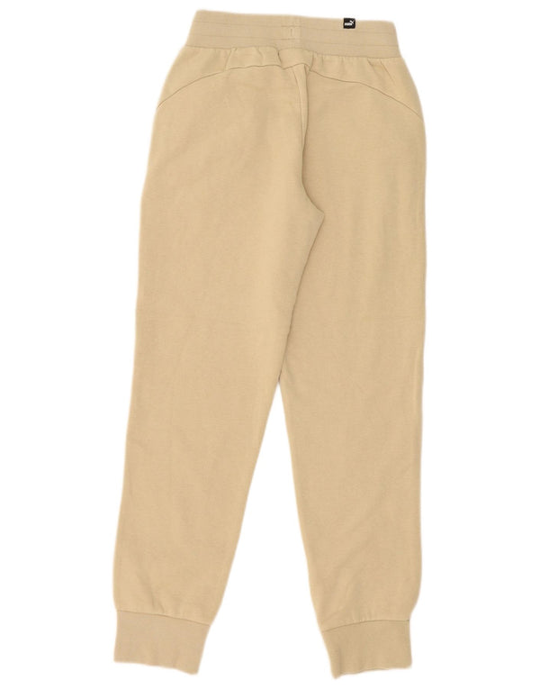 Puma Damen Trainingshose Jogger UK 2 2XS Beige Baumwolle