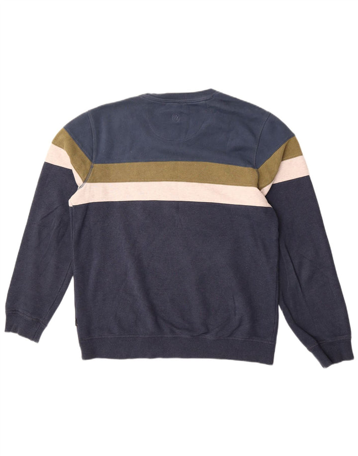 Felpa da uomo Fat Face Felpa media in cotone color block blu navy