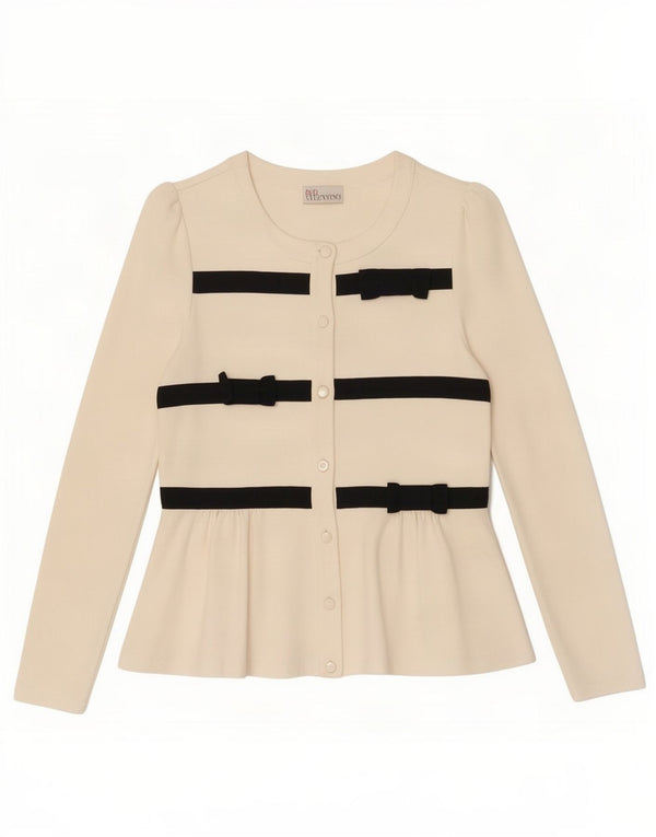 Top cardigan da donna Red Valentino UK 10 piccolo bianco a righe