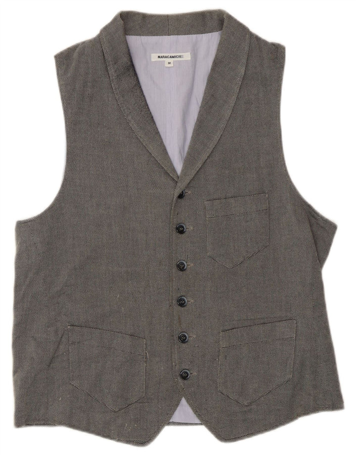 Naracamicie Mens Waistcoat Medium Grey Cotton