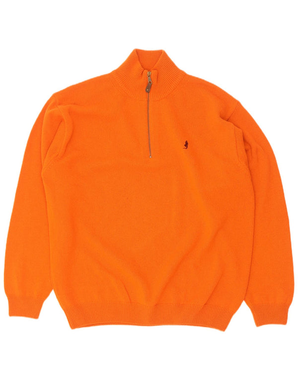Marlboro Classics Herre Zip Neck Jumper Sweater 2XL Orange Uld