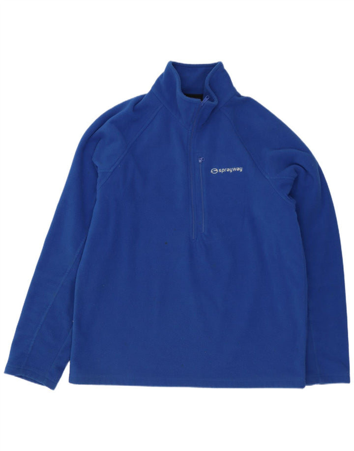 Maglione in pile da uomo con zip e collo Sprayway in poliestere blu medio