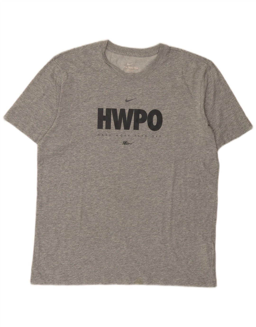 Nike Herren Dri Fit Graphic T-Shirt-Oberteil aus mittelgrau gefleckter Baumwolle